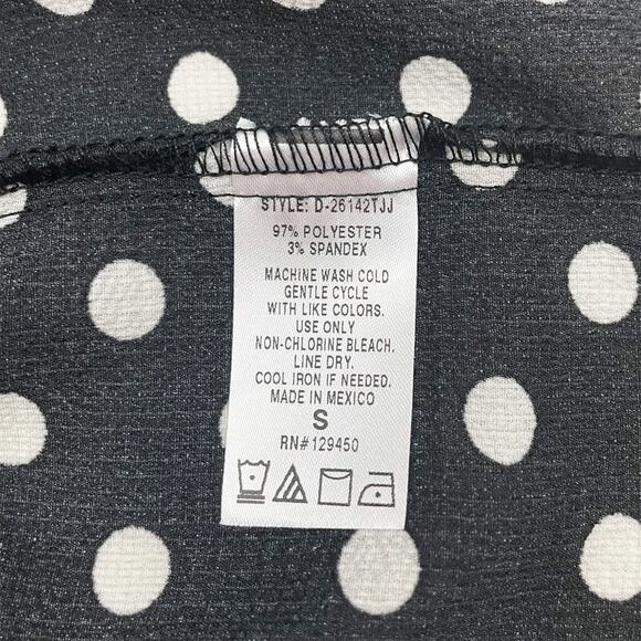 Como Vintage Polka Dot Top Size S Black White Peplum Retro Classic Summer - Picture 13 of 14